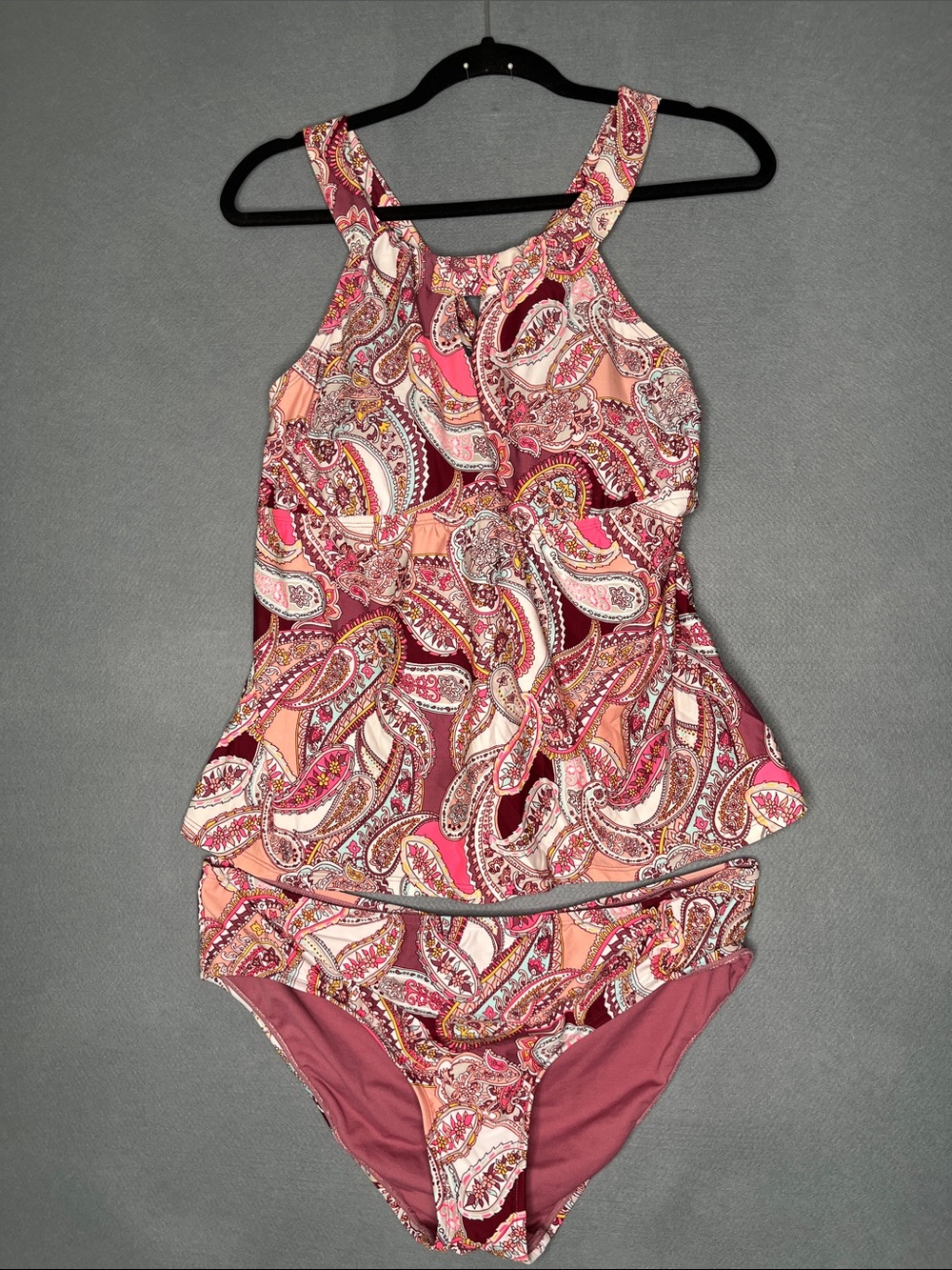 Alex Marie Tankini With Self Bra and Removable inserts. Sz 14